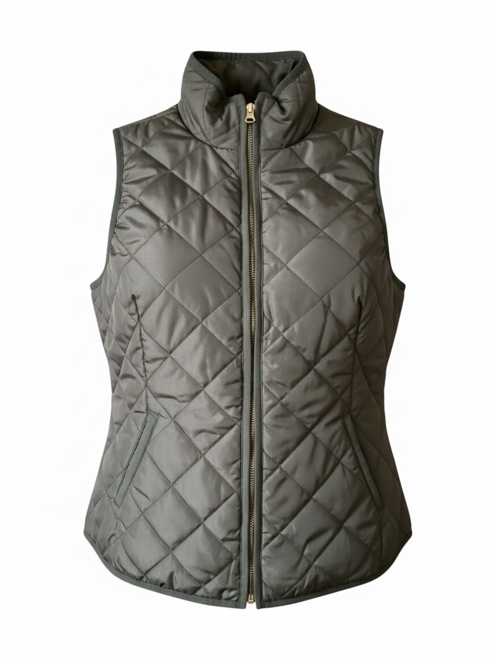 Old Navy Quilted Olive Green Puffer Vest